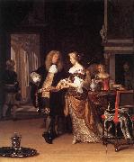 NEER, Eglon van der Elegant Couple in an Interior sh oil painting reproduction